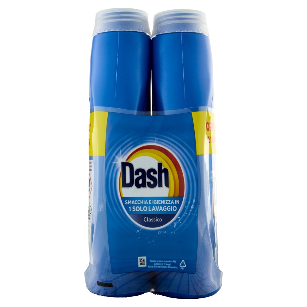 Dash Detersivo Liquido Lavatrice, Classico, 2x23=46 Lavaggi 2x1035ml